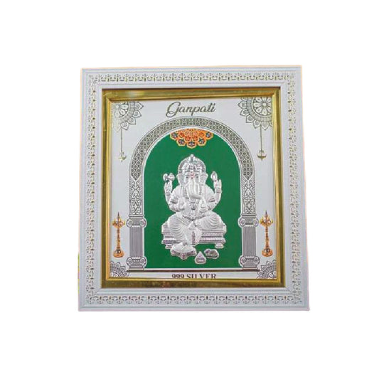 999 Silver Ganesh Photo Frame