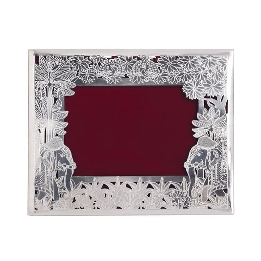 Silver plated elephant cutwork photo frame