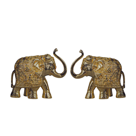 Gold Plated Elephant Set