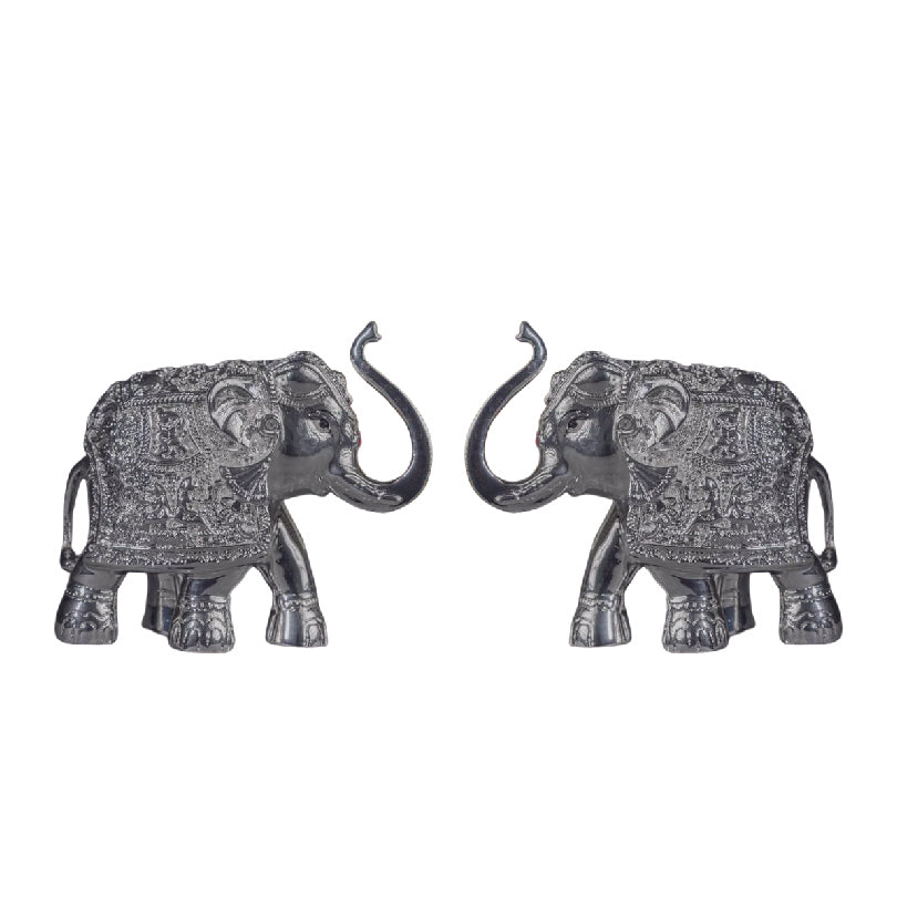 Silver Plated Elephant Set