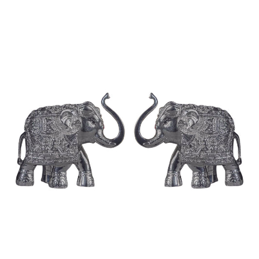 Silver Plated Elephant Set