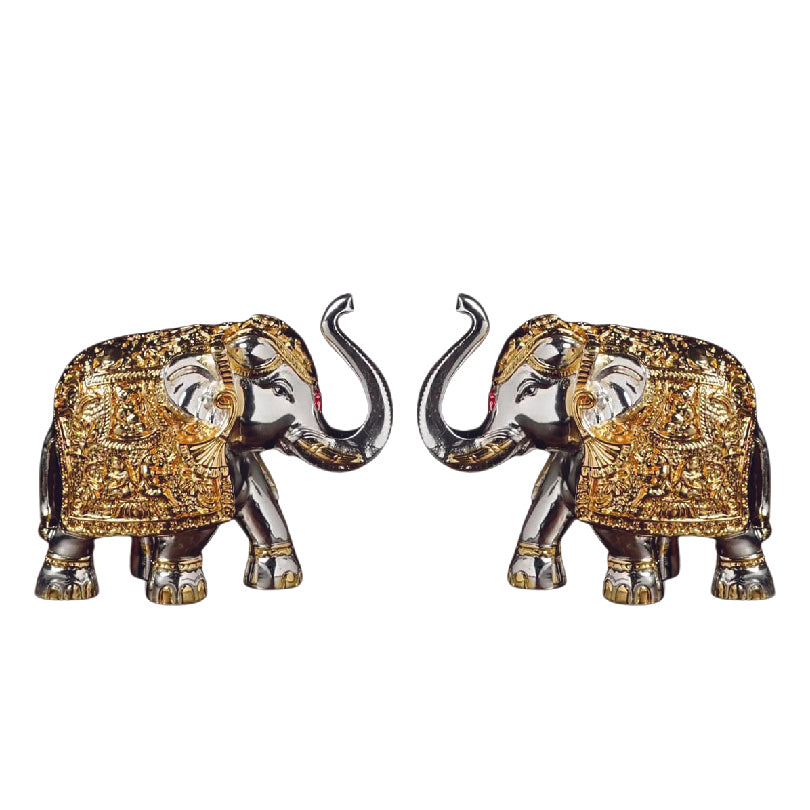 Gold & Silver Plated Elephant Set