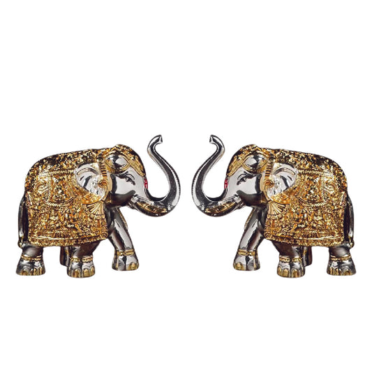 Gold & Silver Plated Elephant Set