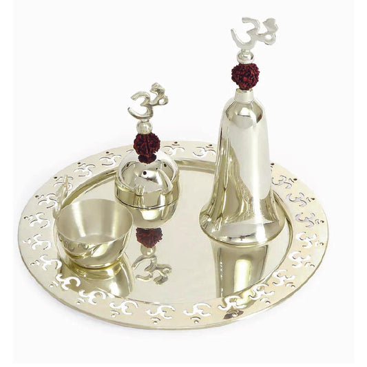 Silver Plated Pooja Thali Set