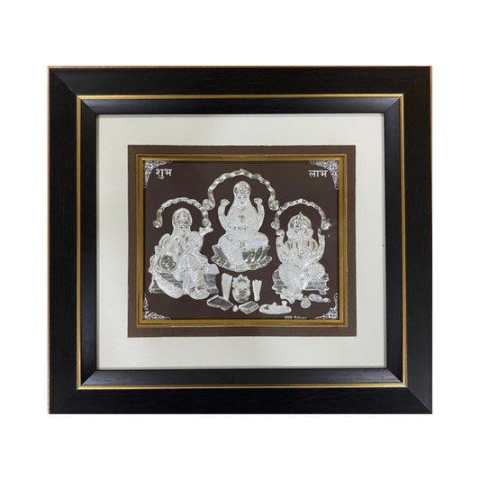 999 Silver Ganesh Lakshmi  Saraswati Frame