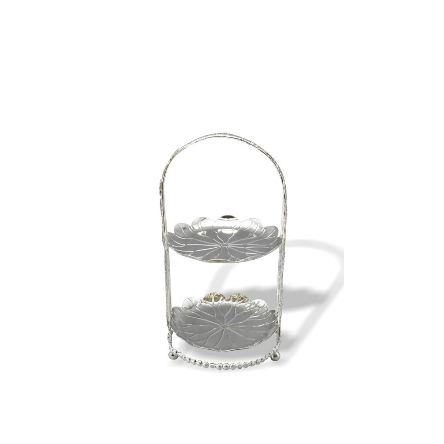 Round Base Flower Basket 2 Tier With Handle