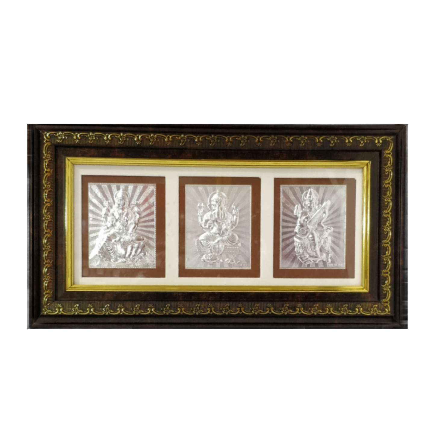 999 Silver Ganesh Lakshmi  Saraswati Frame