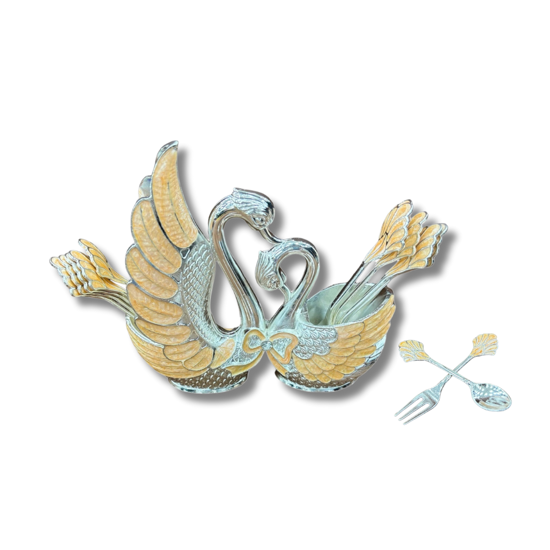 Swan Spoon and Fork Set