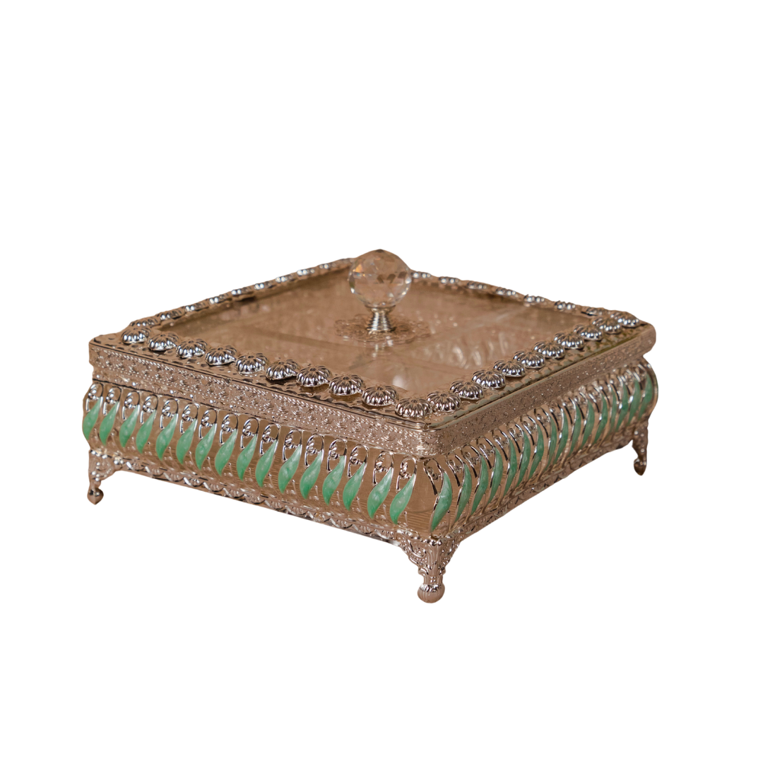 Enamel Dry Fruit/Mukhvas Box(green)