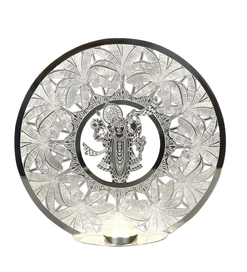 Shreenathji Rose Quartz Candle Stand