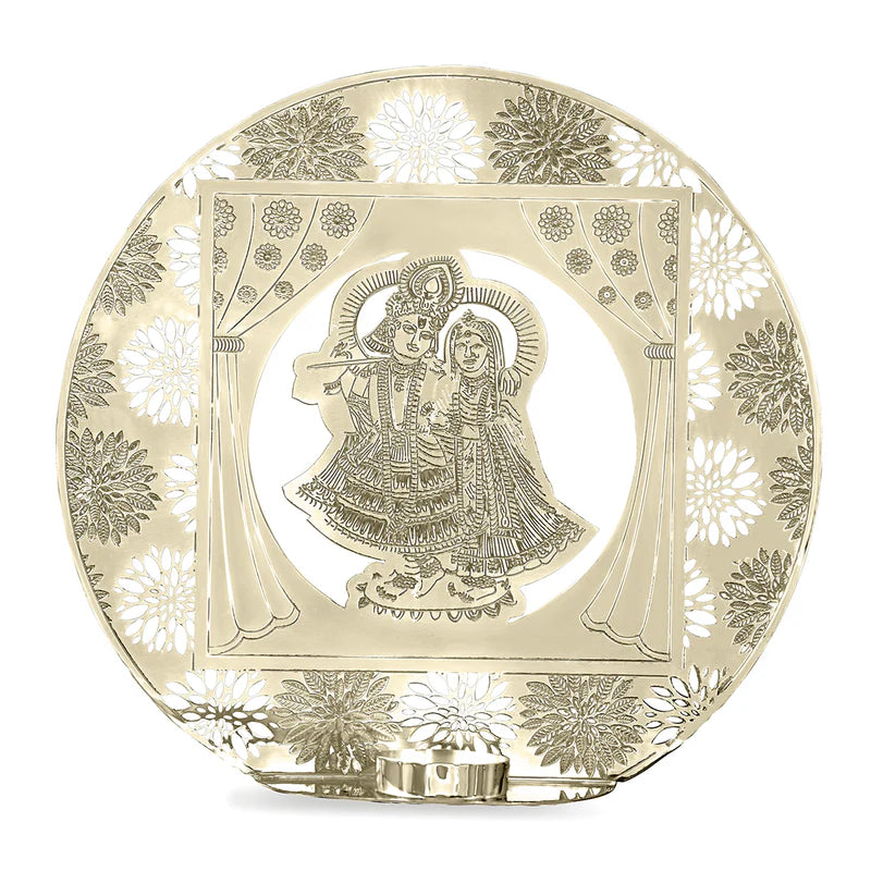 RadhaKrishna Rose Quartz Candle Stand