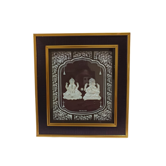999 Silver Lakshmi Ganesh Frame