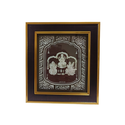 999 Silver Lakshmi Ganesh Saraswati Frame