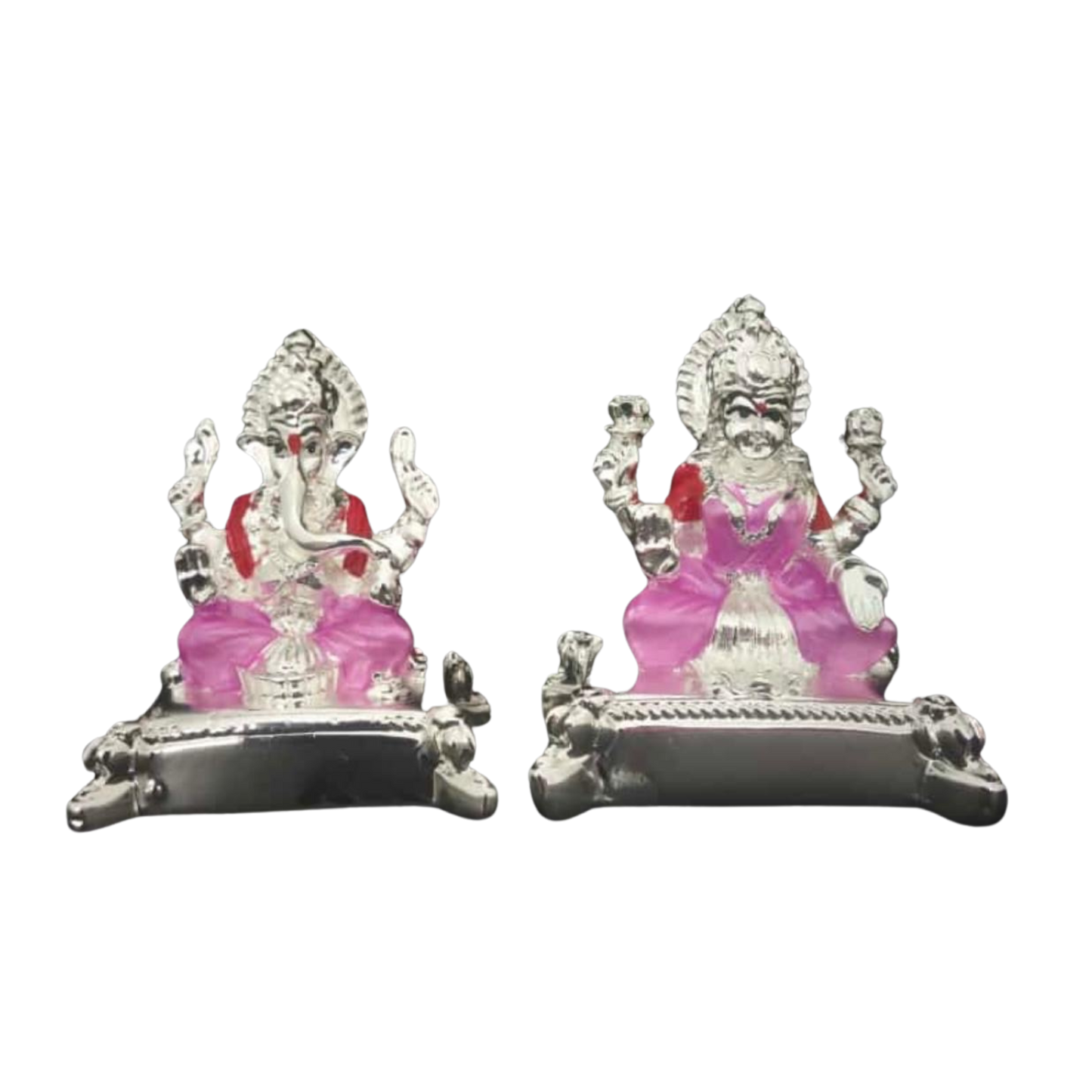 Silver Plated Ganesh Lakshmi