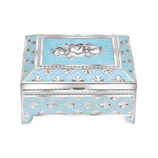 Enamel jewellery box (blue)