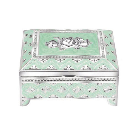 Enamel jewellery box (green)