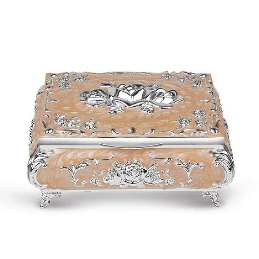 Enamel jewellery box (peach)