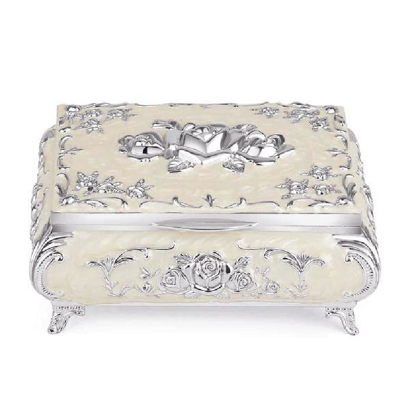Enamel jewellery box (white)