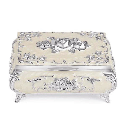 Enamel jewellery box (white)