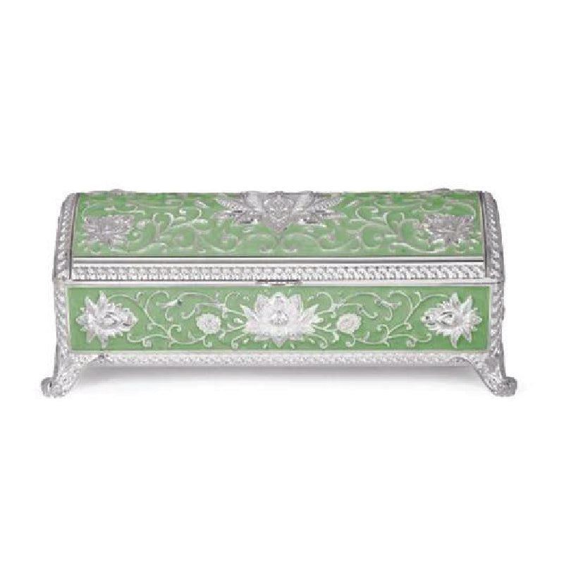 Enamel jewellery box (green)