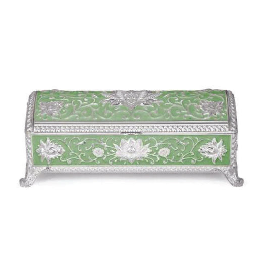 Enamel jewellery box (green)