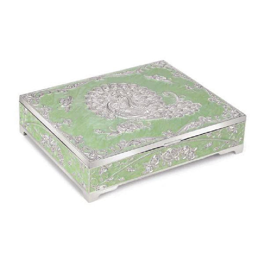 Enamel jewellery box (green)