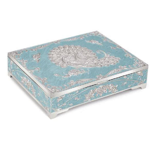 Enamel jewellery box (blue)
