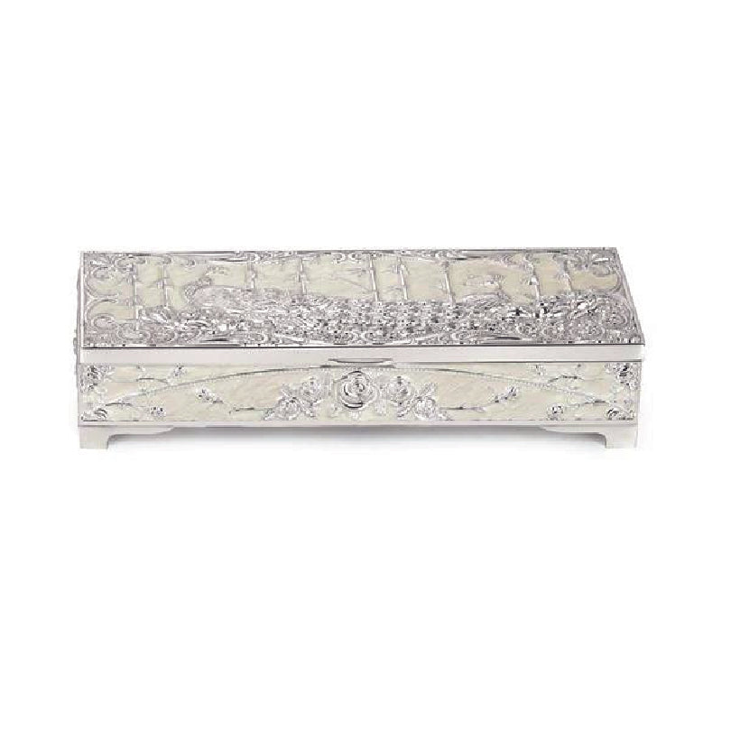 Enamel jewellery box (white)