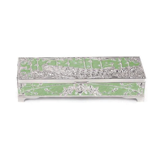 Enamel jewellery box (green)