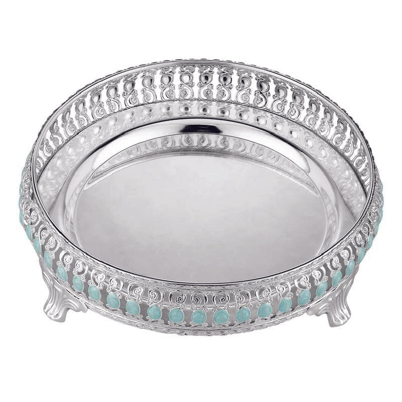Enamel round tray (blue)