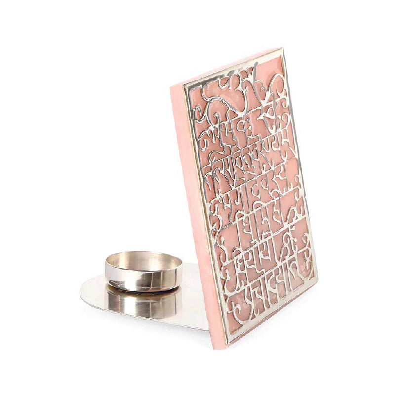 Om Rose Quartz Candle Stand