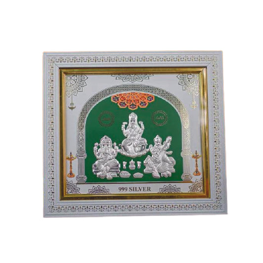 999 Silver Lakshmi Ganesh Saraswati Frame
