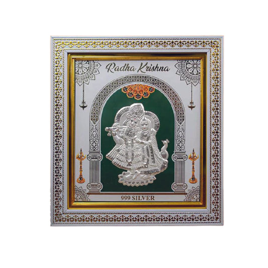 999 Silver Radha Krishna Photo Frame