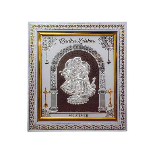 999 Silver Radha Krishna Photo Frame