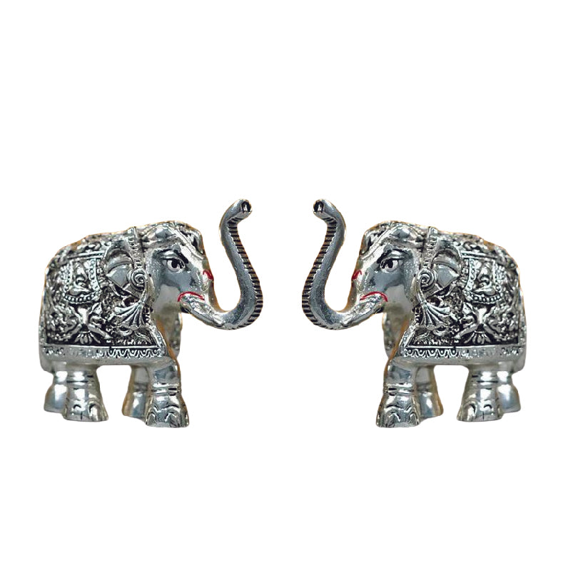 Silver Plated Elephant Set